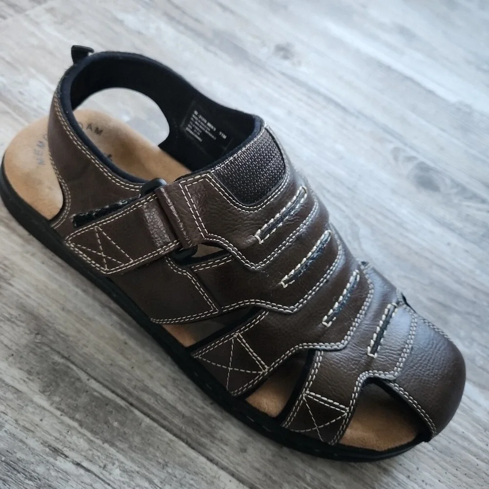 Dockers Searose Brown Fisherman Sandal Memory Foam Fusion Footbed‎ Mens Size 11